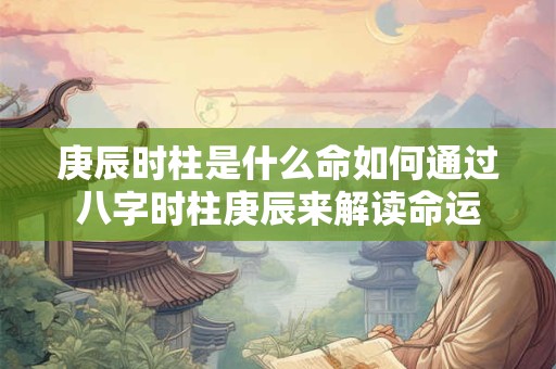 庚辰时柱是什么命如何通过八字时柱庚辰来解读命运