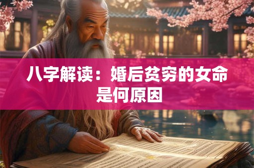 八字解读：婚后贫穷的女命 是何原因