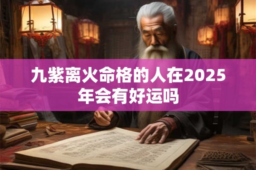 九紫离火命格的人在2025年会有好运吗