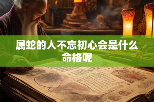 属蛇的人不忘初心会是什么命格呢