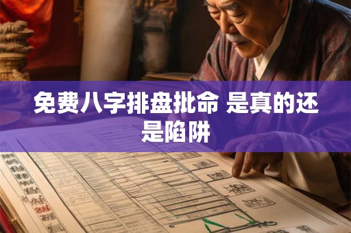 免费八字排盘批命 是真的还是陷阱