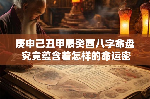 庚申己丑甲辰癸酉八字命盘 究竟蕴含着怎样的命运密码