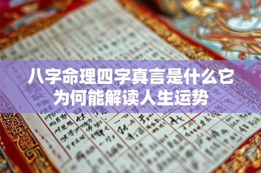 八字命理四字真言是什么它为何能解读人生运势