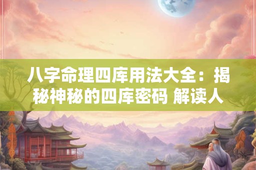 八字命理四库用法大全：揭秘神秘的四库密码 解读人生运势