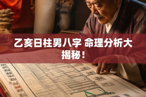 乙亥日柱男八字 命理分析大揭秘！