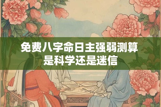 免费八字命日主强弱测算 是科学还是迷信