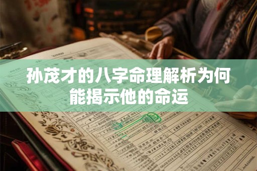孙茂才的八字命理解析为何能揭示他的命运