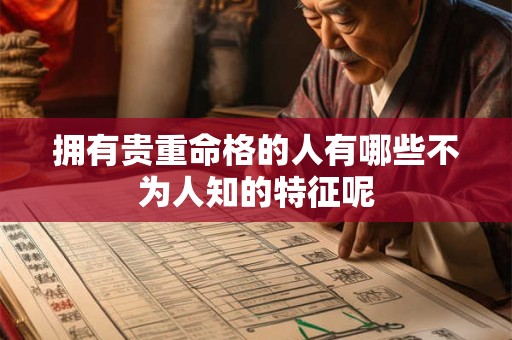 拥有贵重命格的人有哪些不为人知的特征呢