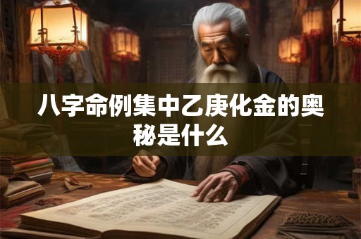 八字命例集中乙庚化金的奥秘是什么