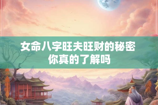 女命八字旺夫旺财的秘密 你真的了解吗