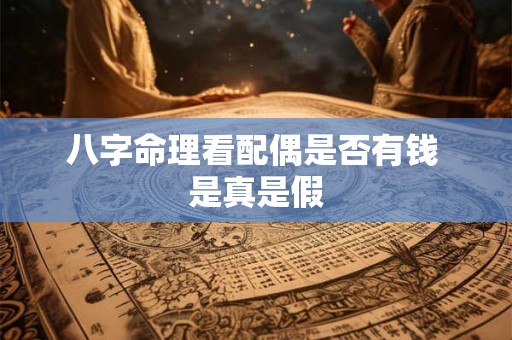 八字命理看配偶是否有钱 是真是假