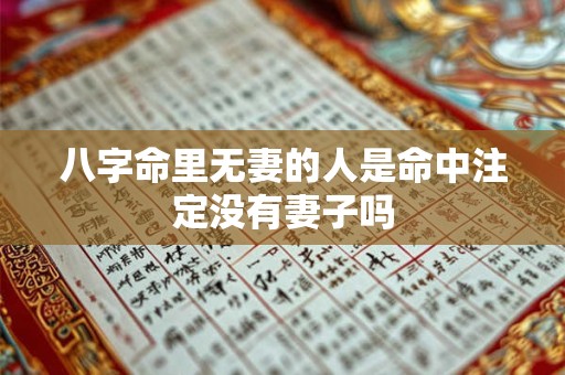 八字命里无妻的人是命中注定没有妻子吗