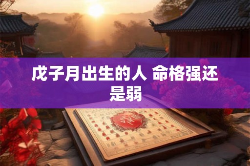 戊子月出生的人 命格强还是弱