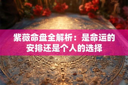 紫薇命盘全解析：是命运的安排还是个人的选择