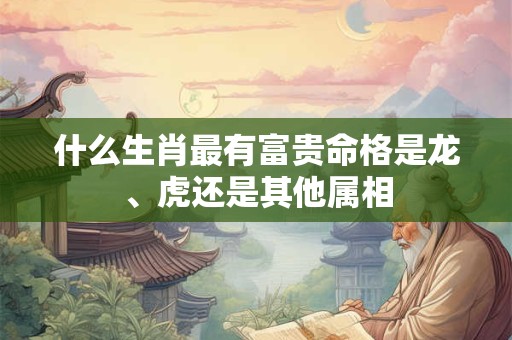 什么生肖最有富贵命格是龙、虎还是其他属相