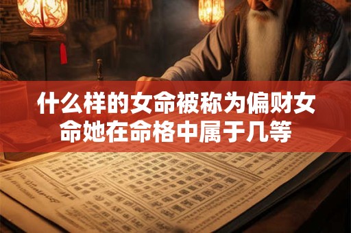 什么样的女命被称为偏财女命她在命格中属于几等