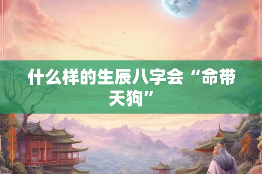 什么样的生辰八字会“命带天狗”