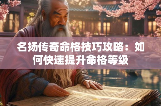 名扬传奇命格技巧攻略：如何快速提升命格等级