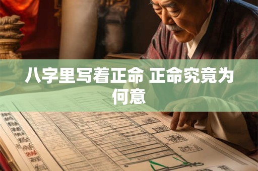 八字里写着正命 正命究竟为何意