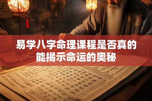 易学八字命理课程是否真的能揭示命运的奥秘
