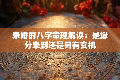 未婚的八字命理解读：是缘分未到还是另有玄机