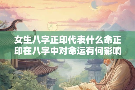 女生八字正印代表什么命正印在八字中对命运有何影响