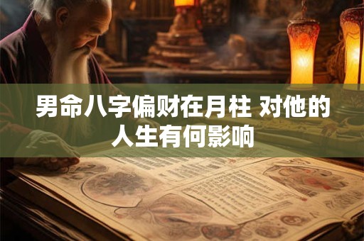 男命八字偏财在月柱 对他的人生有何影响