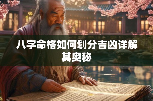 八字命格如何划分吉凶详解其奥秘