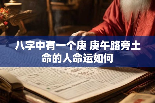 八字中有一个庚 庚午路旁土命的人命运如何