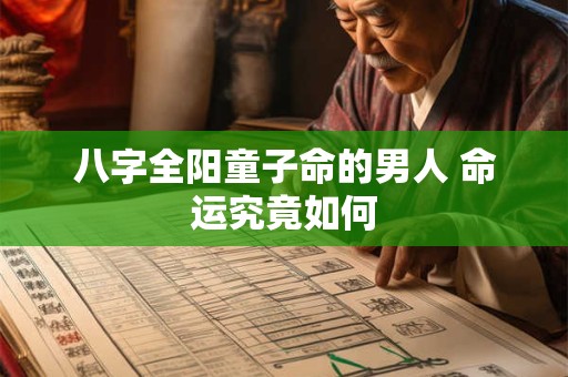 八字全阳童子命的男人 命运究竟如何