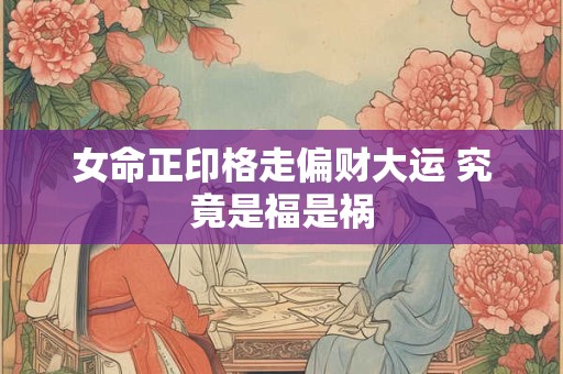 女命正印格走偏财大运 究竟是福是祸