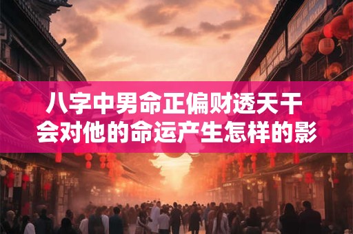 八字中男命正偏财透天干 会对他的命运产生怎样的影响