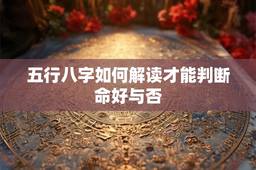 五行八字如何解读才能判断命好与否
