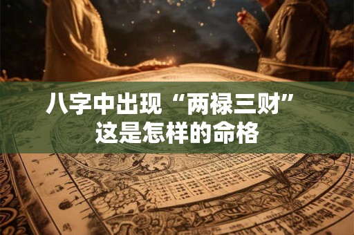 八字中出现“两禄三财” 这是怎样的命格
