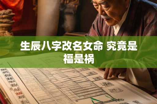 生辰八字改名女命 究竟是福是祸