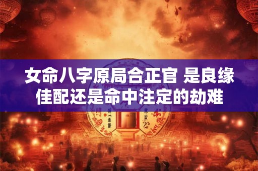 女命八字原局合正官 是良缘佳配还是命中注定的劫难