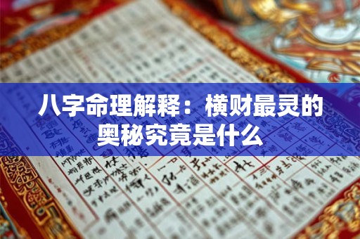 八字命理解释:横财最灵的奥秘究竟是什么 八字命理解释:横财最灵的奥秘究竟是什么
