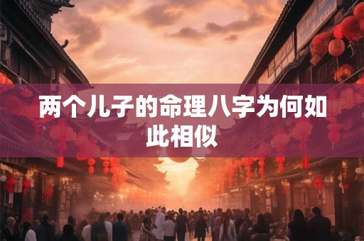 两个儿子的命理八字为何如此相似