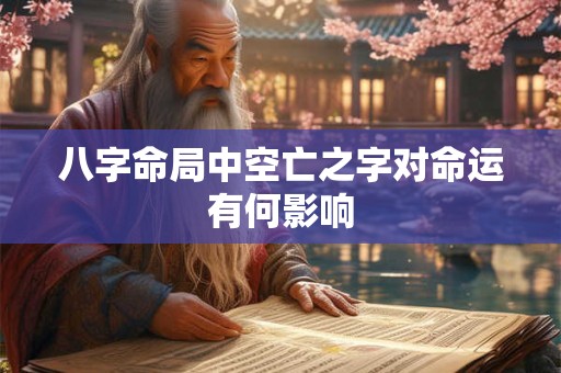 八字命局中空亡之字对命运有何影响