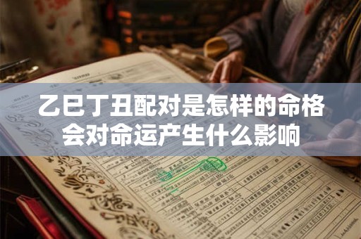 乙巳丁丑配对是怎样的命格会对命运产生什么影响
