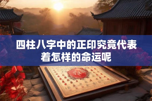 四柱八字中的正印究竟代表着怎样的命运呢