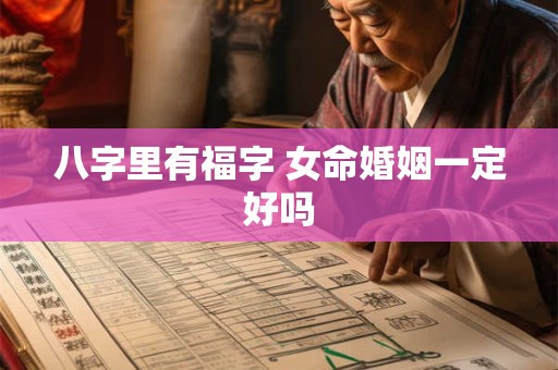 八字里有福字 女命婚姻一定好吗