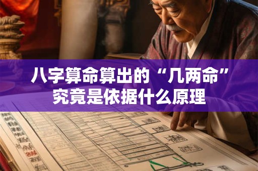 八字算命算出的“几两命”究竟是依据什么原理