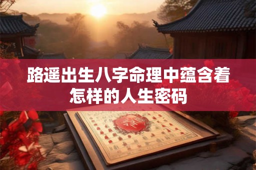 路遥出生八字命理中蕴含着怎样的人生密码