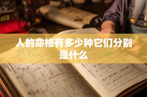 人的命格有多少种它们分别是什么