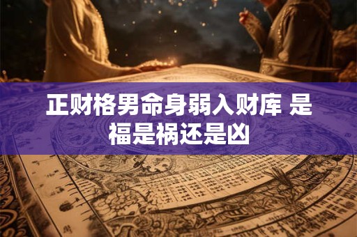 正财格男命身弱入财库 是福是祸还是凶