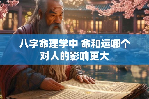 八字命理学中 命和运哪个对人的影响更大