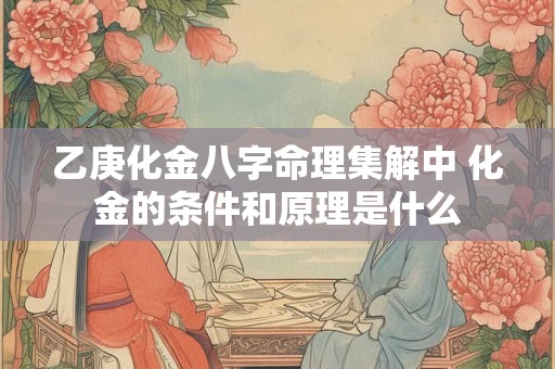 乙庚化金八字命理集解中 化金的条件和原理是什么