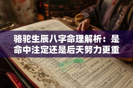 骆驼生辰八字命理解析：是命中注定还是后天努力更重要