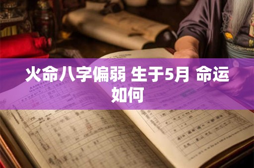 火命八字偏弱 生于5月 命运如何